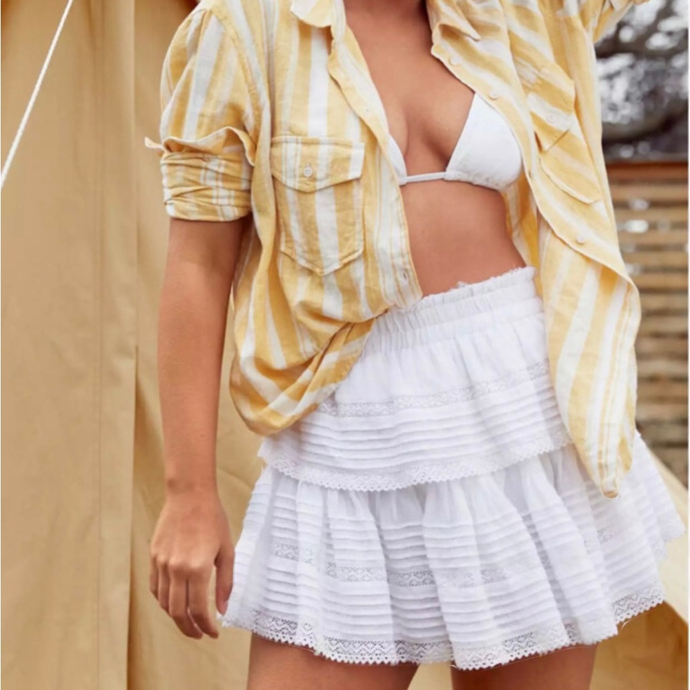 Womens Aerie white eyelet mini skirt XS